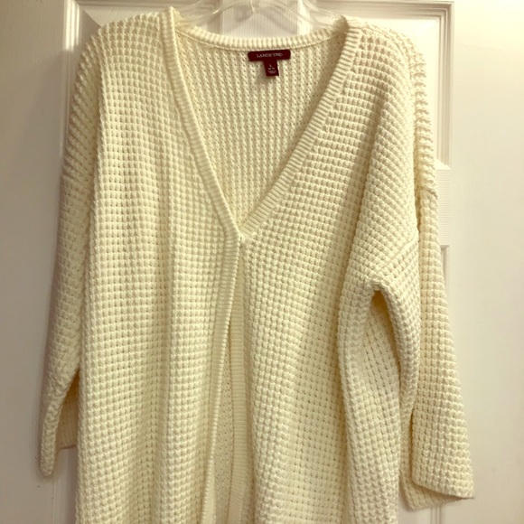 Lands' End Sweaters - White cable knit sweater